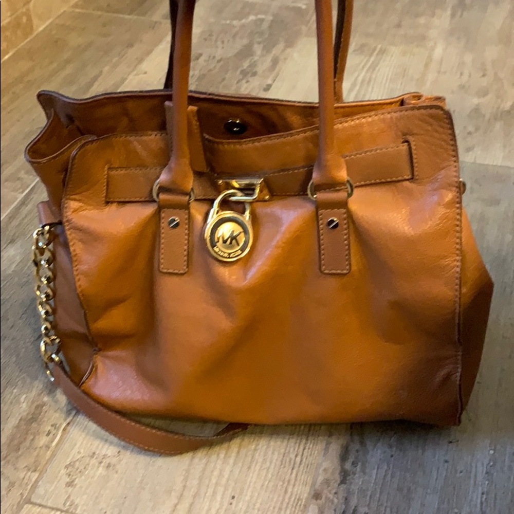 Michael Kors cognac leather purse